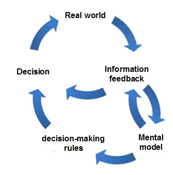 Information feedback -> Mental model -> Decisions-making rules -> Decision